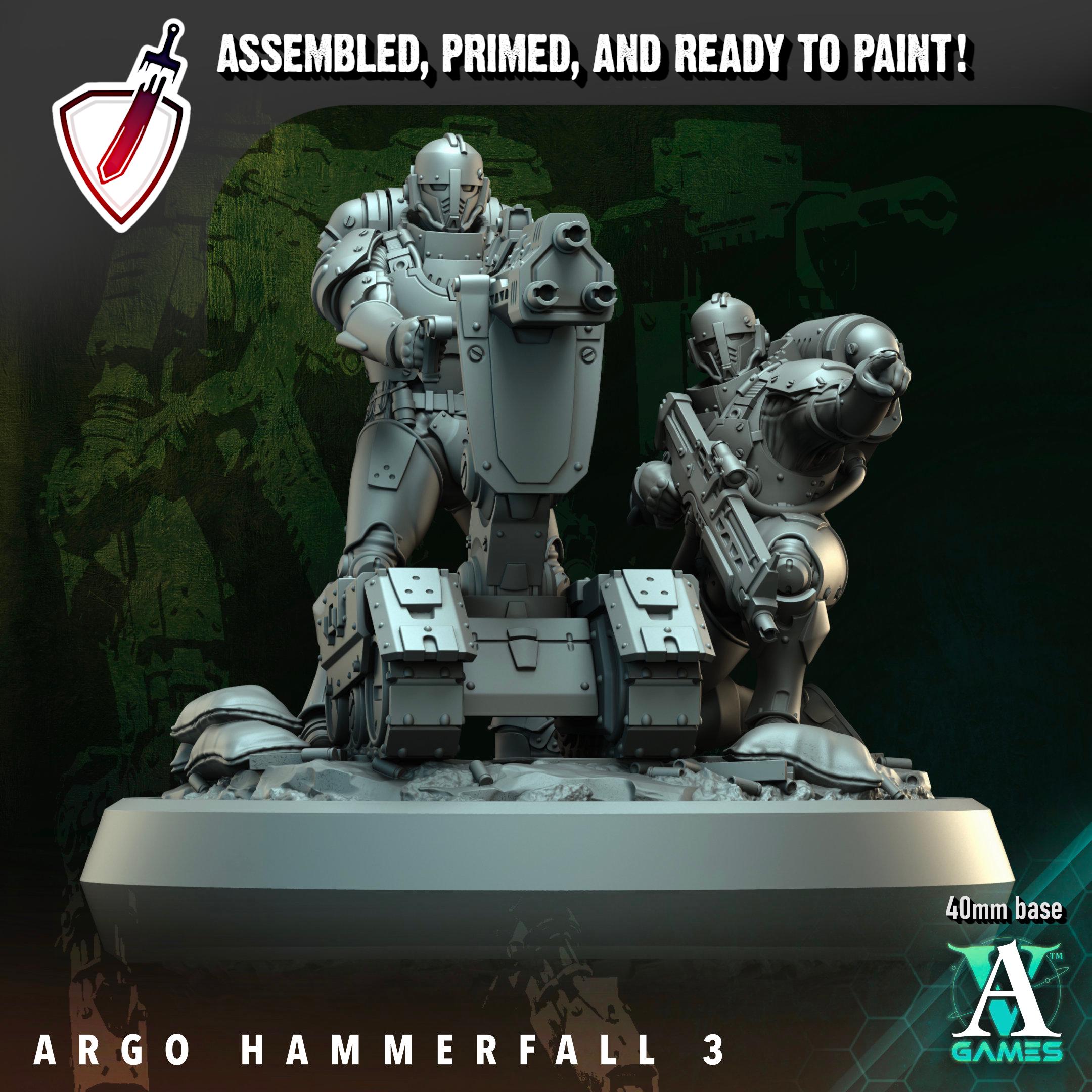 Argo Hammerfall | Miniatures by Archvillain Games | Resin Mini For Tabletop Wargaming, RPGs, and Painting | Assembled and Primed