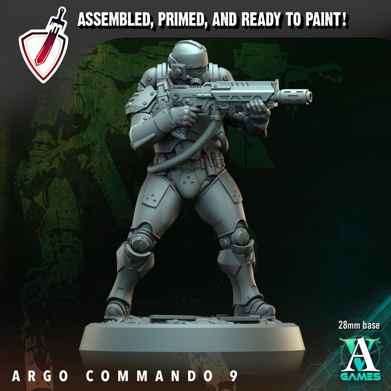 Argo Commando (6-11) | Miniatures by Archvillain Games | Resin Mini For Tabletop Wargaming, RPGs, and Painting | Assembled and Primed