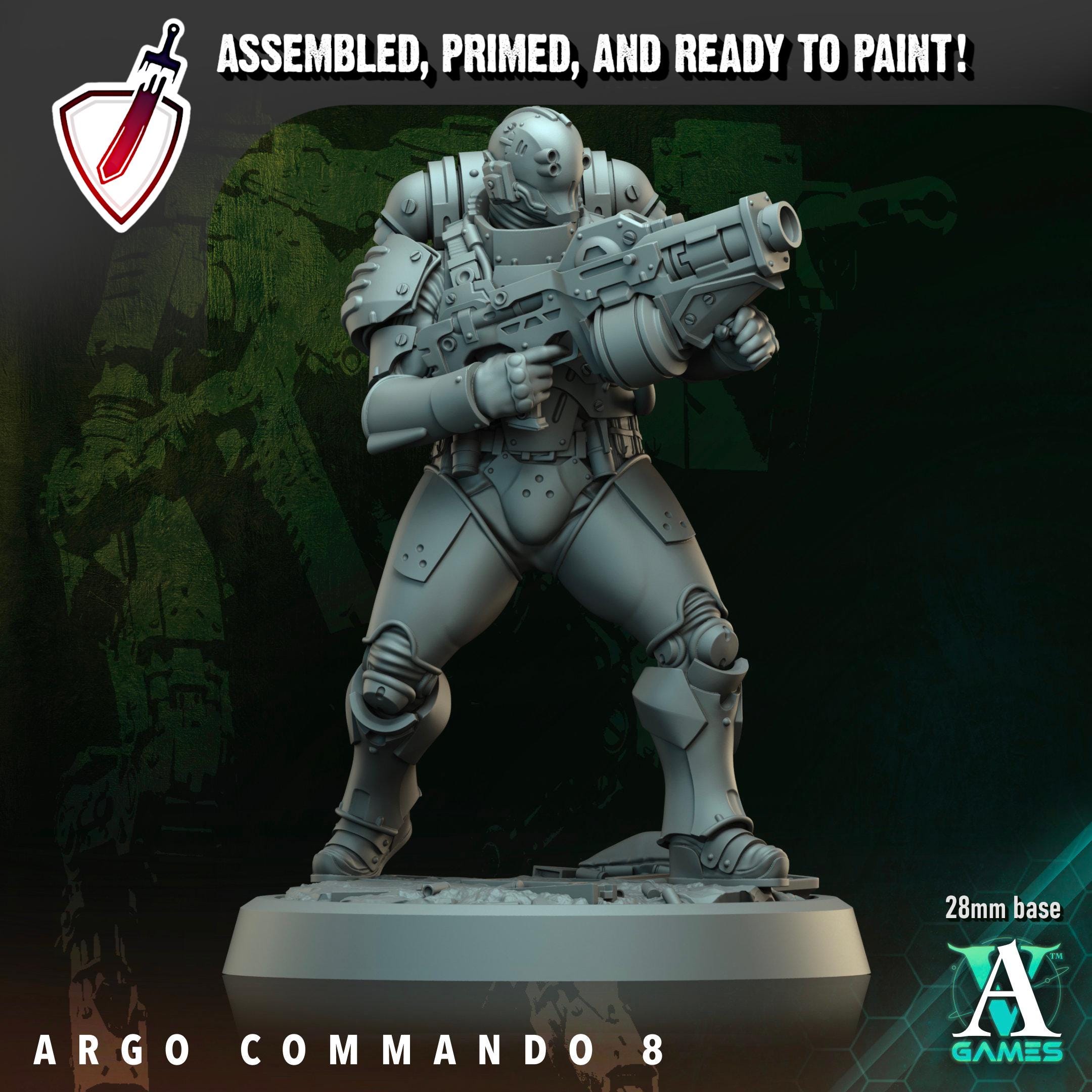 Argo Commando (6-11) | Miniatures by Archvillain Games | Resin Mini For Tabletop Wargaming, RPGs, and Painting | Assembled and Primed