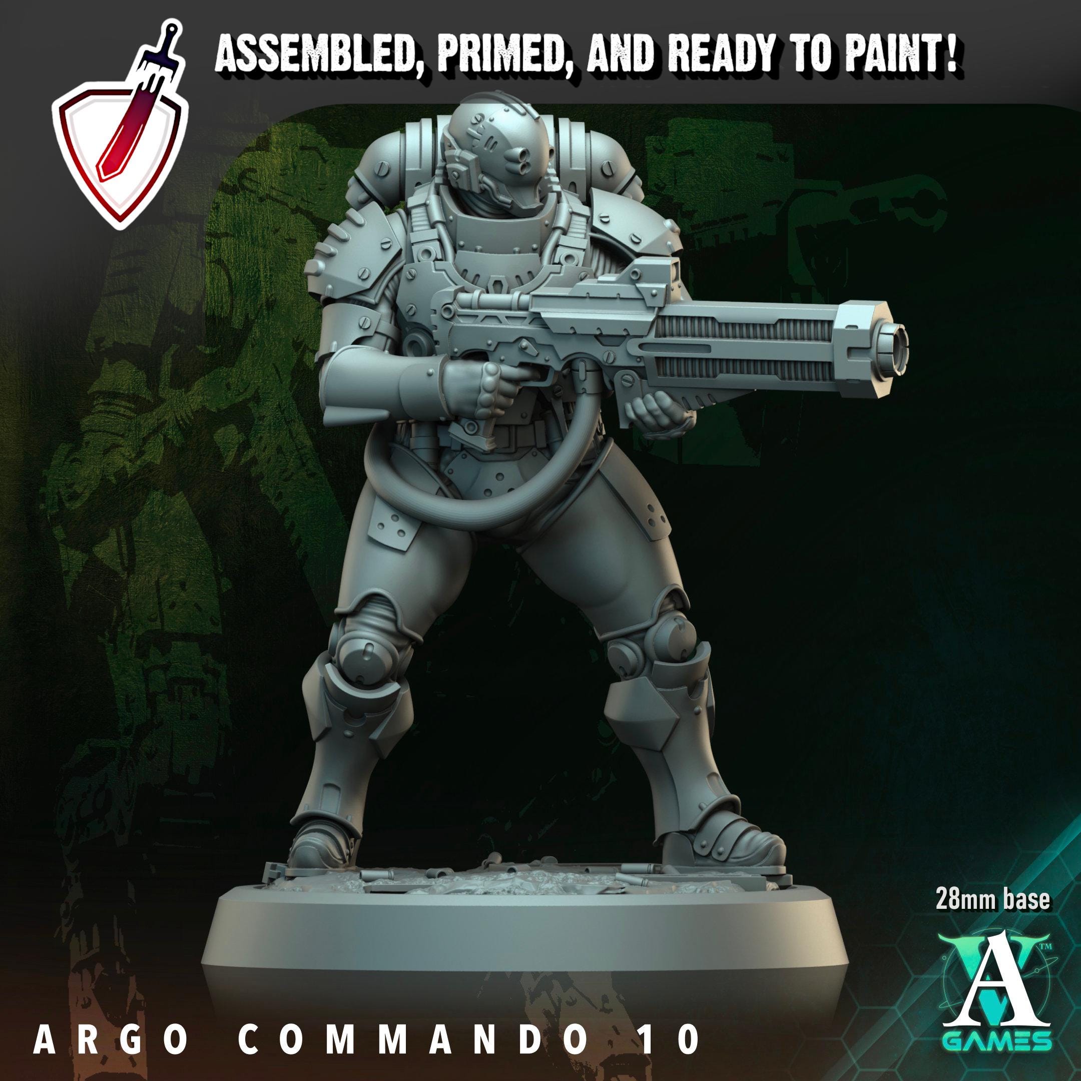 Argo Commando (6-11) | Miniatures by Archvillain Games | Resin Mini For Tabletop Wargaming, RPGs, and Painting | Assembled and Primed