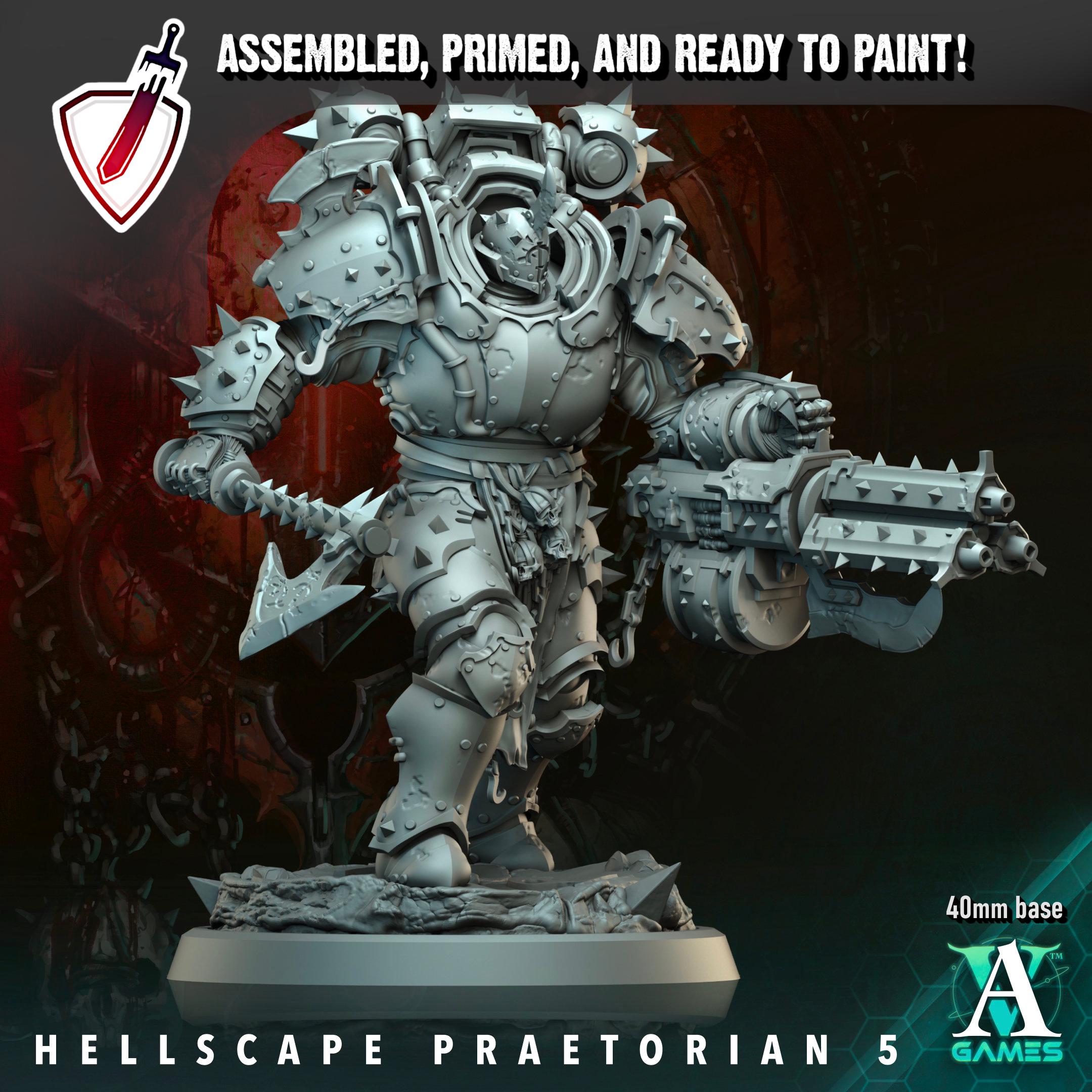 Hellscape Praetorian | Miniatures by Archvillain Games | Resin Mini for Tabletop Gaming, D&D, Wargaming, and Painting | Assembled and Primed