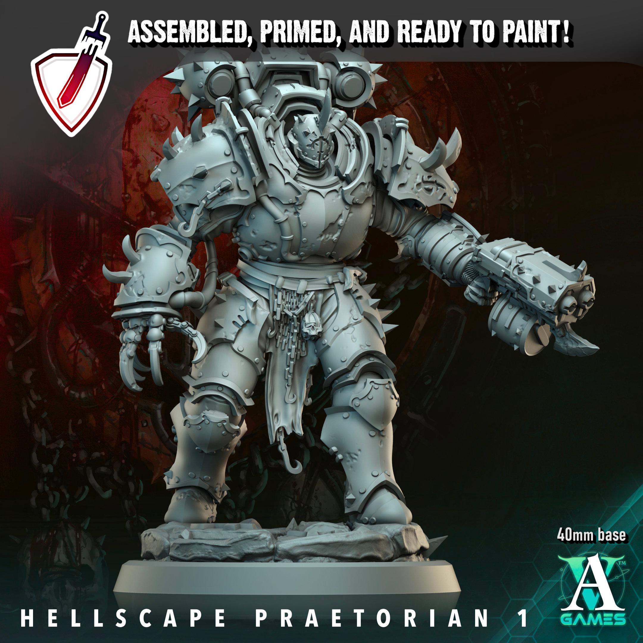 Hellscape Praetorian | Miniatures by Archvillain Games | Resin Mini for Tabletop Gaming, D&D, Wargaming, and Painting | Assembled and Primed