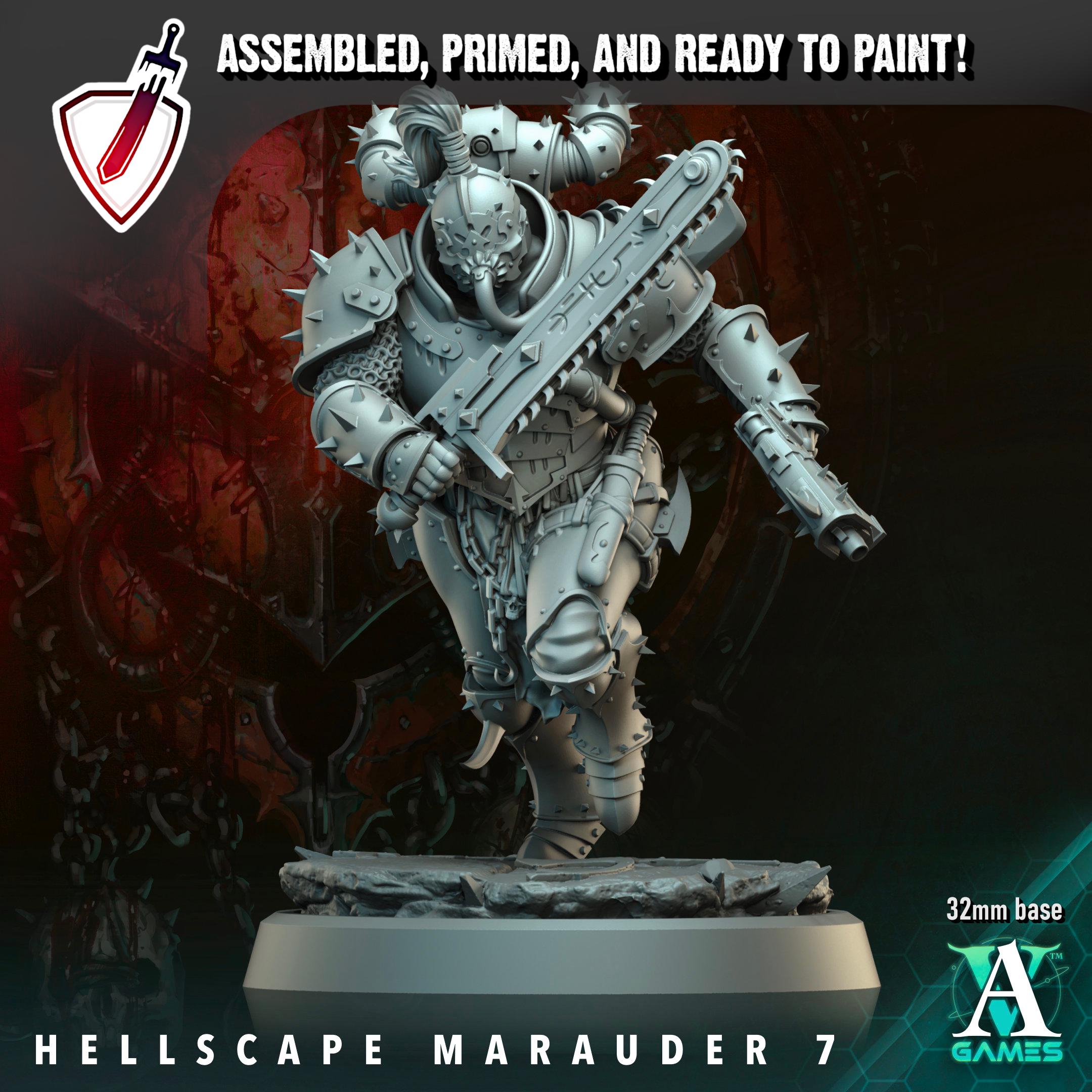 Hellscape Marauders (6-11) | Miniatures by Archvillain Games | Resin Mini for Tabletop Gaming, D&D, Wargaming, Painting | Assembled + Primed