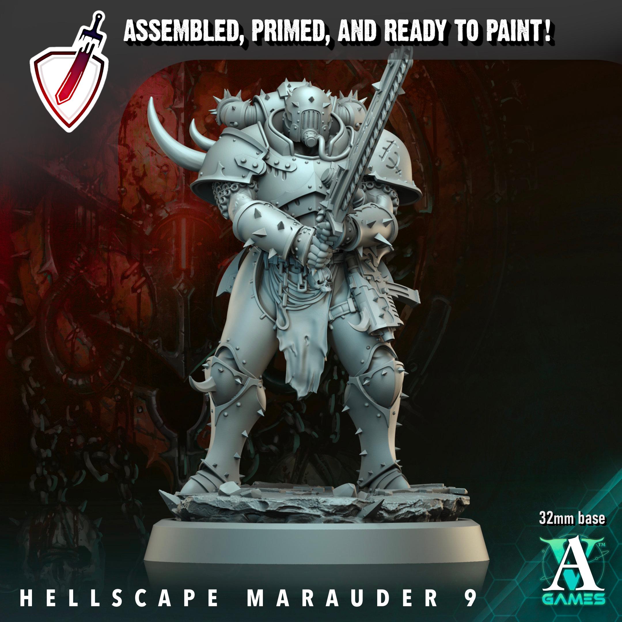 Hellscape Marauders (6-11) | Miniatures by Archvillain Games | Resin Mini for Tabletop Gaming, D&D, Wargaming, Painting | Assembled + Primed