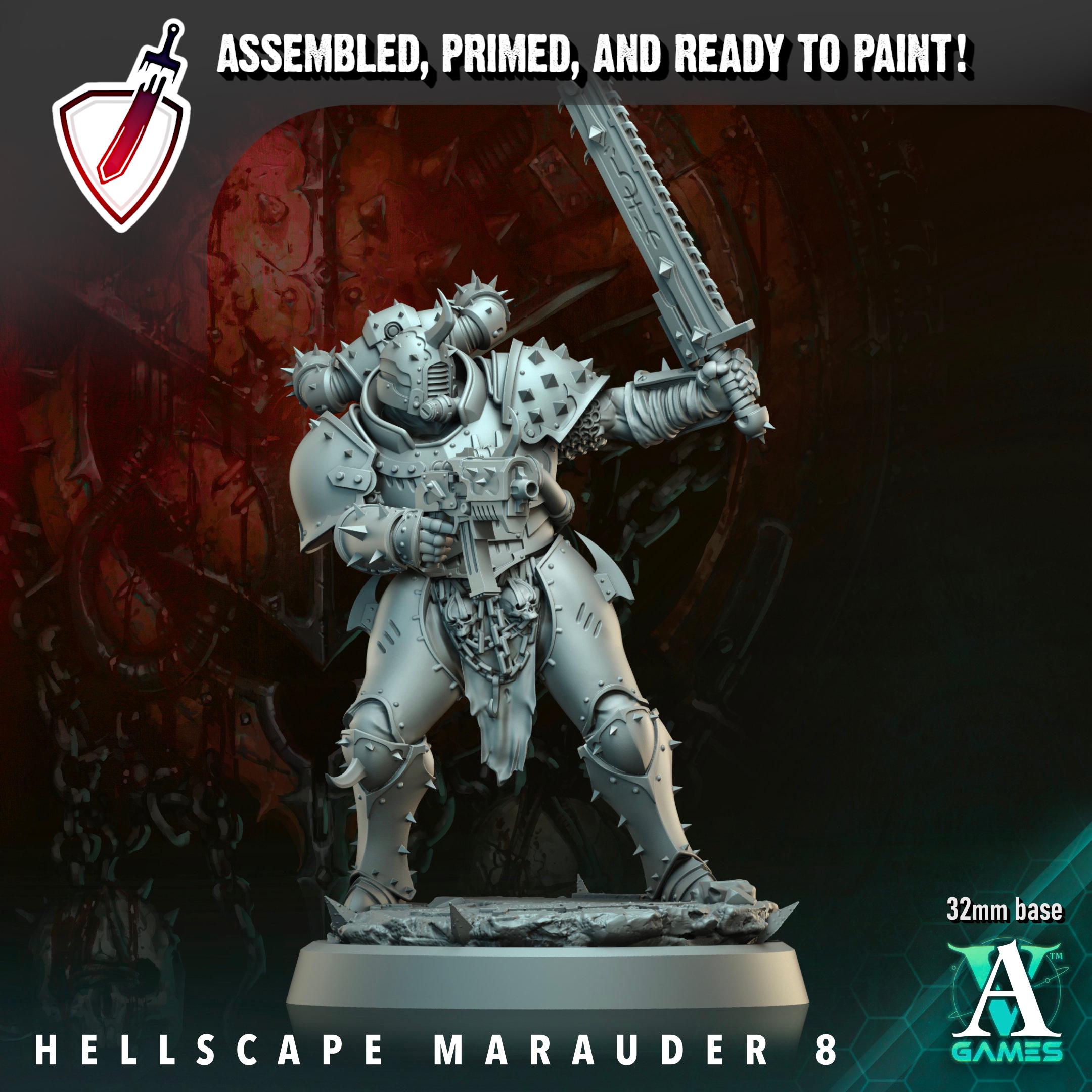 Hellscape Marauders (6-11) | Miniatures by Archvillain Games | Resin Mini for Tabletop Gaming, D&D, Wargaming, Painting | Assembled + Primed