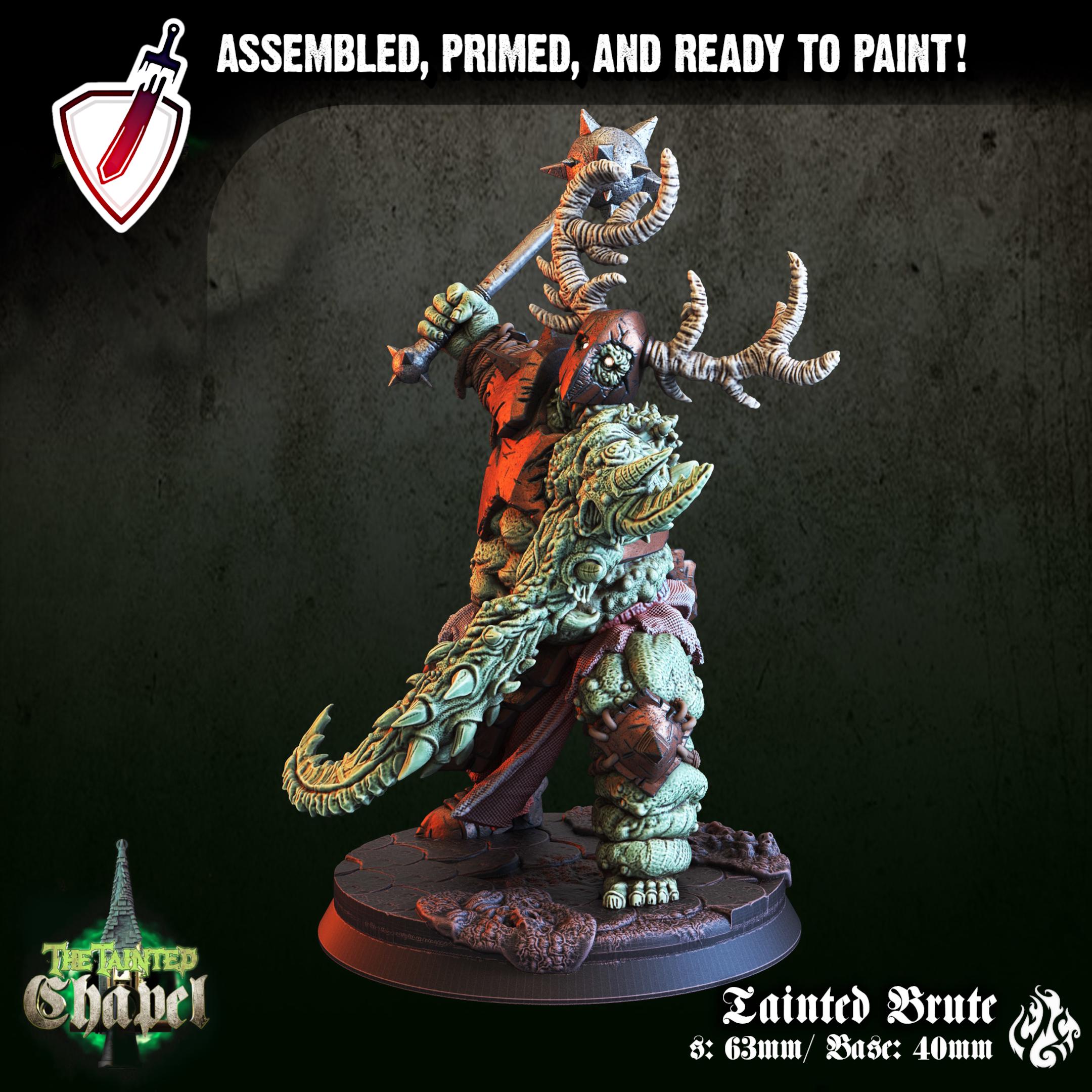 Tainted Brute | Miniature by Crippled God Foundry | Resin Mini For Tabletop Gaming, D&D, Pathfinder, and Painting | Assembled and Primed