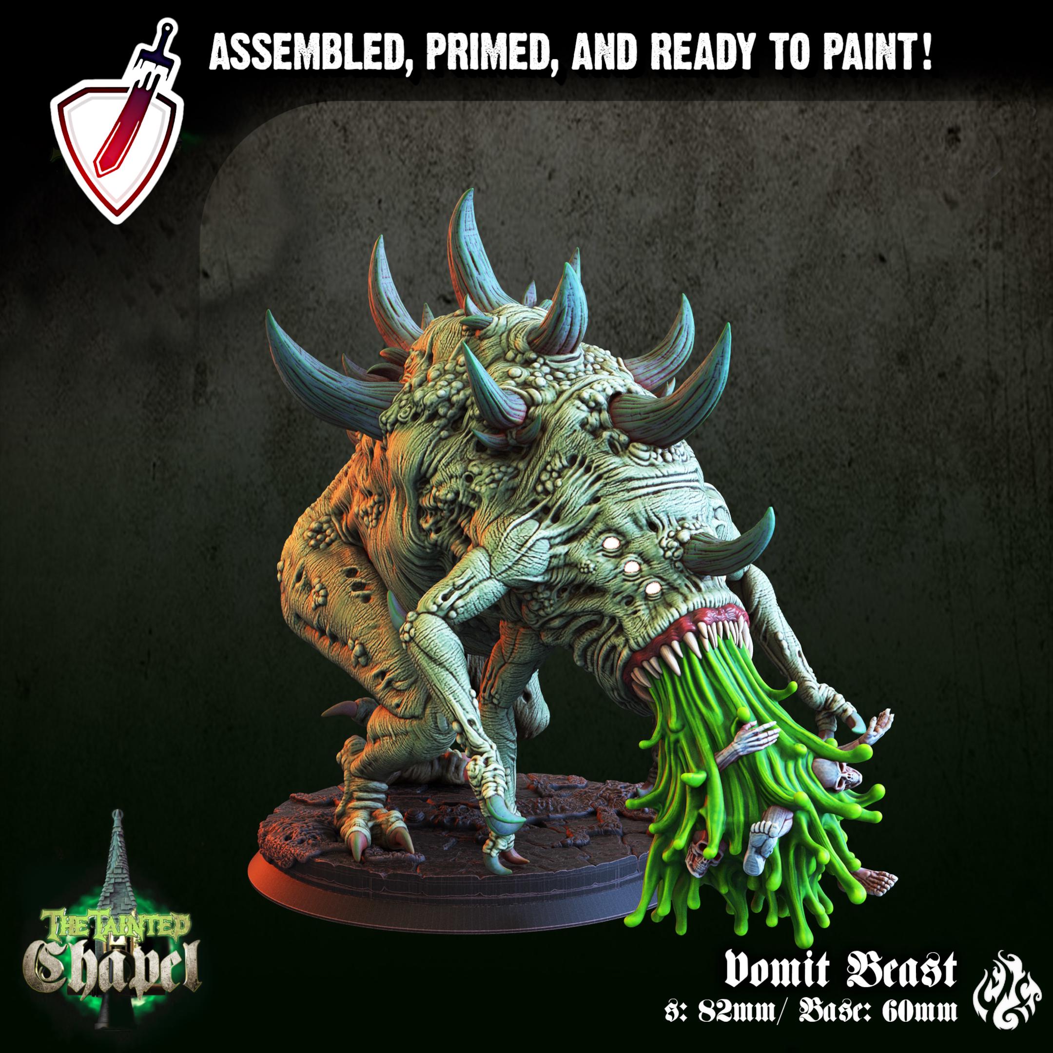 Vomit Beast | Miniature by Crippled God Foundry | Resin Mini For Tabletop Gaming, D&D, Pathfinder, and Painting | Assembled and Primed