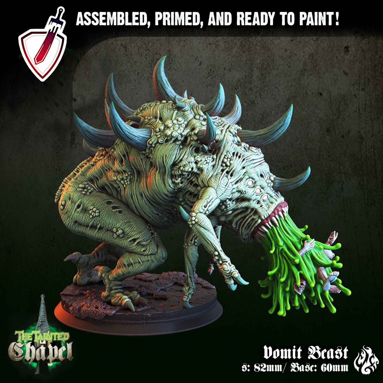 Vomit Beast | Miniature by Crippled God Foundry | Resin Mini For Tabletop Gaming, D&D, Pathfinder, and Painting | Assembled and Primed