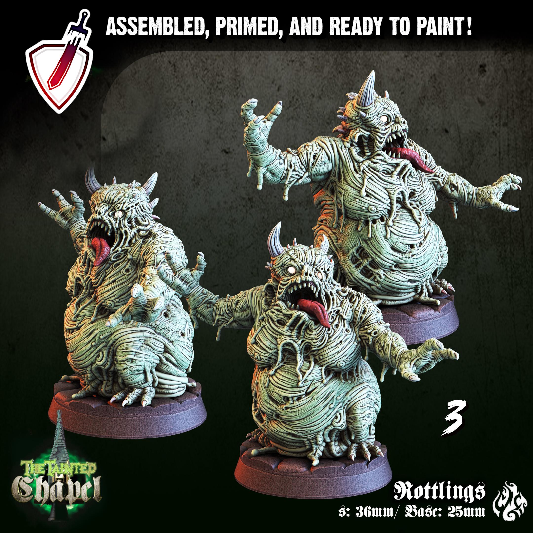Rottlings | Miniatures by Crippled God Foundry | Resin Mini For Tabletop Gaming, D&D, Pathfinder, and Painting | Assembled and Primed