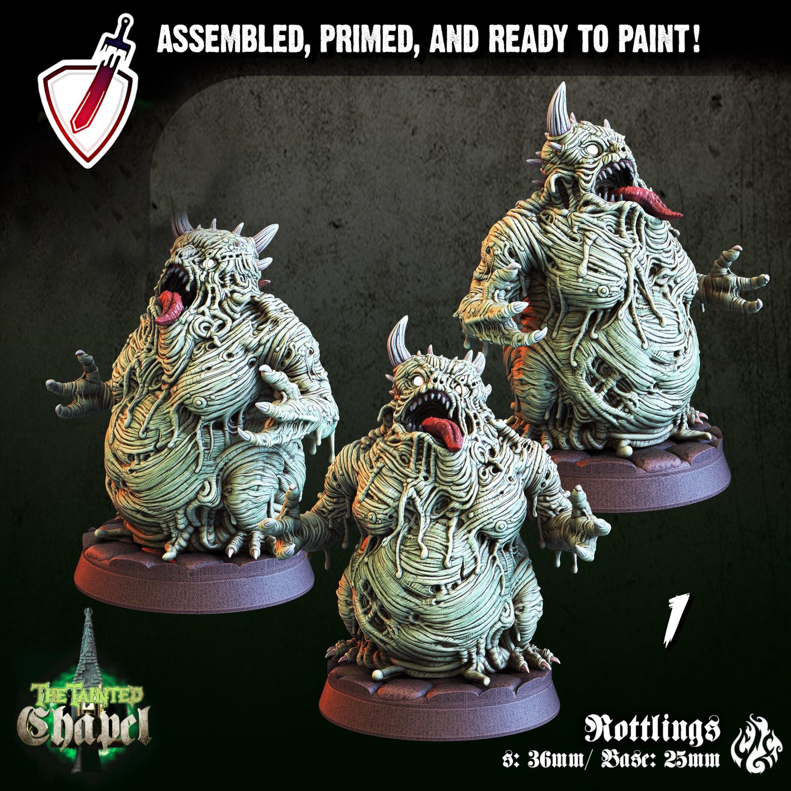 Rottlings | Miniatures by Crippled God Foundry | Resin Mini For Tabletop Gaming, D&D, Pathfinder, and Painting | Assembled and Primed
