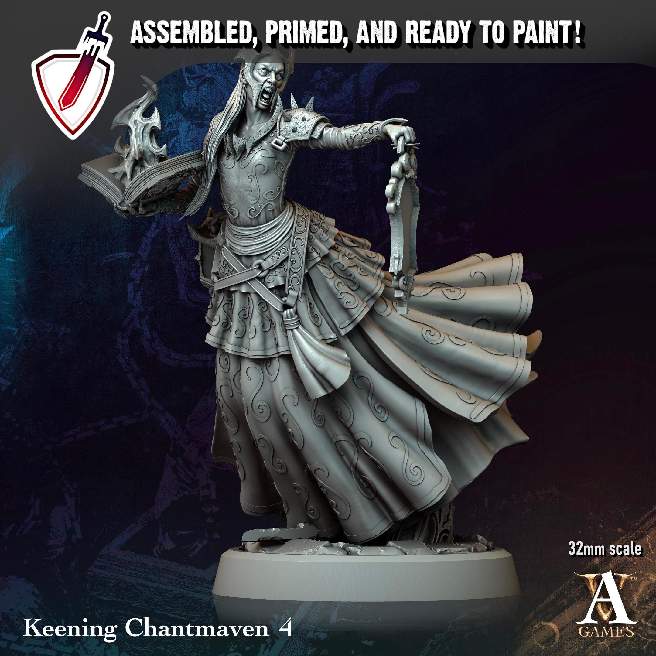 Keening Chantmaven | Miniatures by Archvillain Games | Resin Mini for Tabletop Gaming, D&D, Pathfinder, and Painting | Assembled and Primed