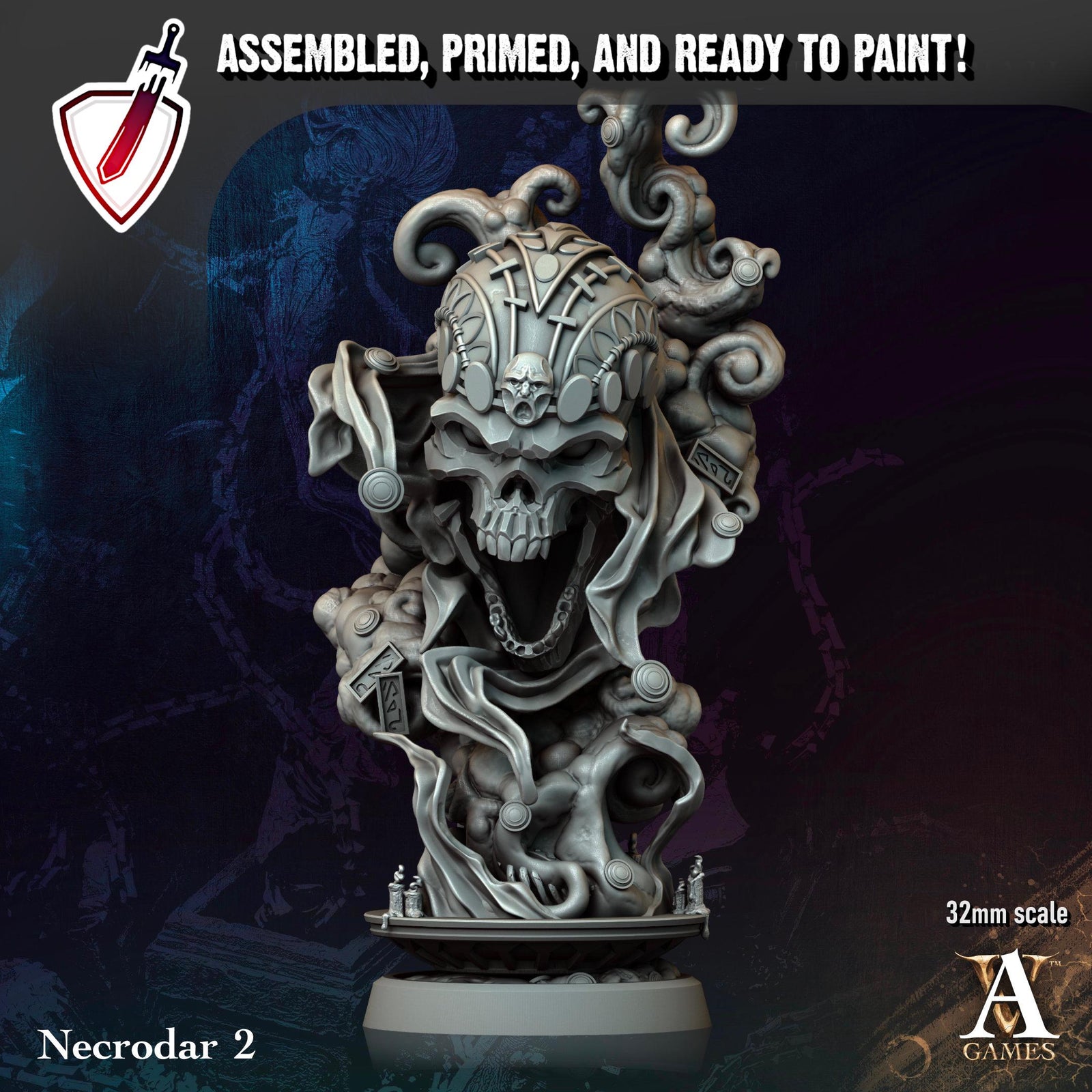 Necrodar | Miniatures by Archvillain Games | Resin Mini for Tabletop Gaming, D&D, Pathfinder, and Painting | Assembled and Primed
