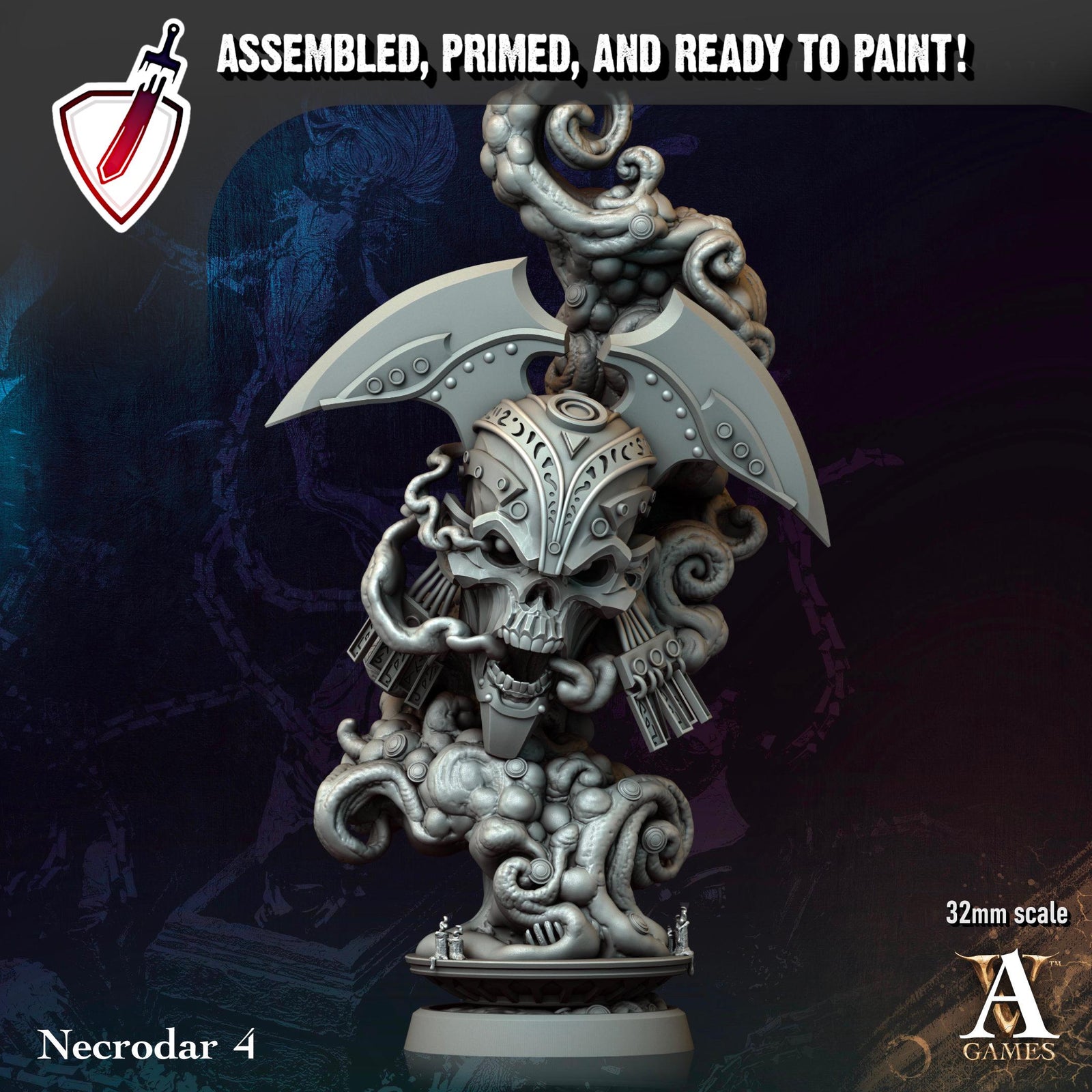 Necrodar | Miniatures by Archvillain Games | Resin Mini for Tabletop Gaming, D&D, Pathfinder, and Painting | Assembled and Primed