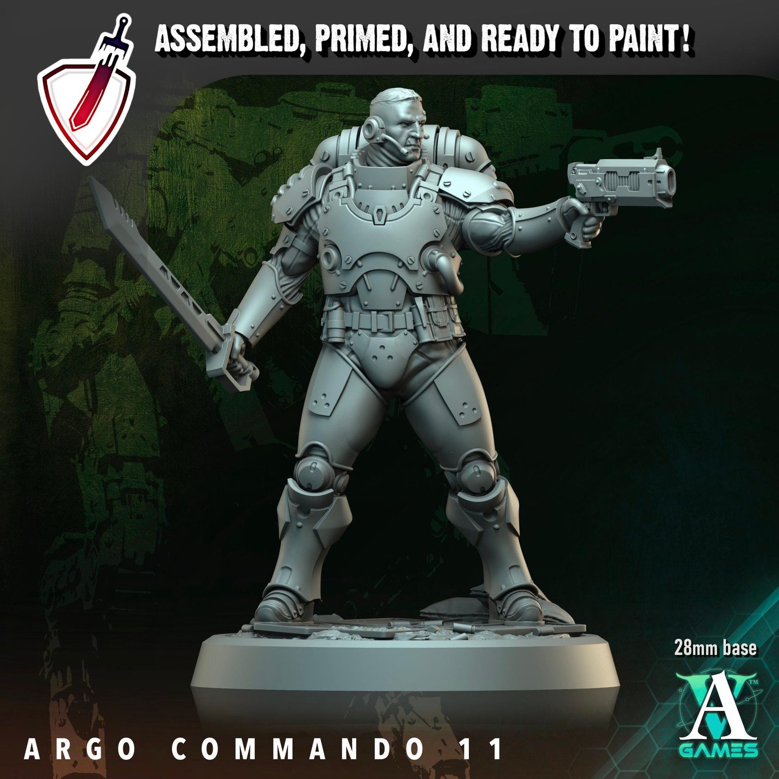 Argo Commando (6-11) | Miniatures by Archvillain Games | Resin Mini For Tabletop Wargaming, RPGs, and Painting | Assembled and Primed