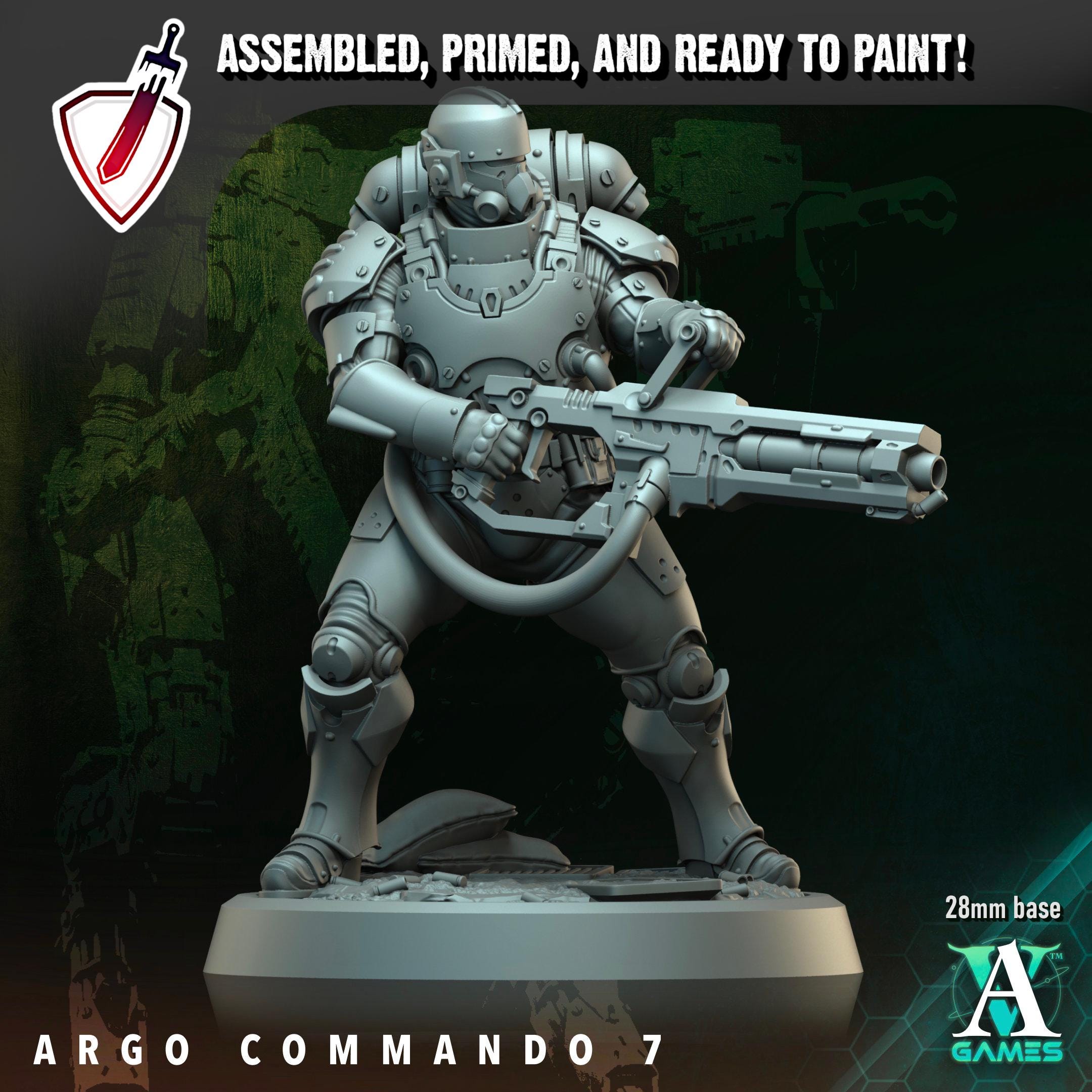Argo Commando (6-11) | Miniatures by Archvillain Games | Resin Mini For Tabletop Wargaming, RPGs, and Painting | Assembled and Primed