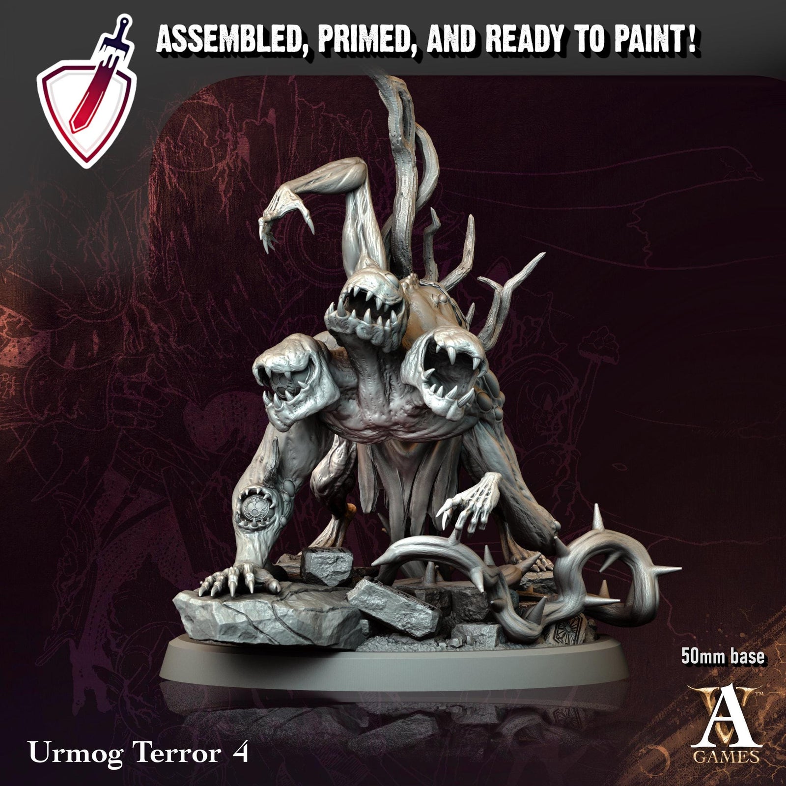 Urmog Terror | Resin Miniatures by Archvillain Games | Resin Mini for Tabletop Gaming, D&D, Pathfinder, Painting | Assembled and Primed