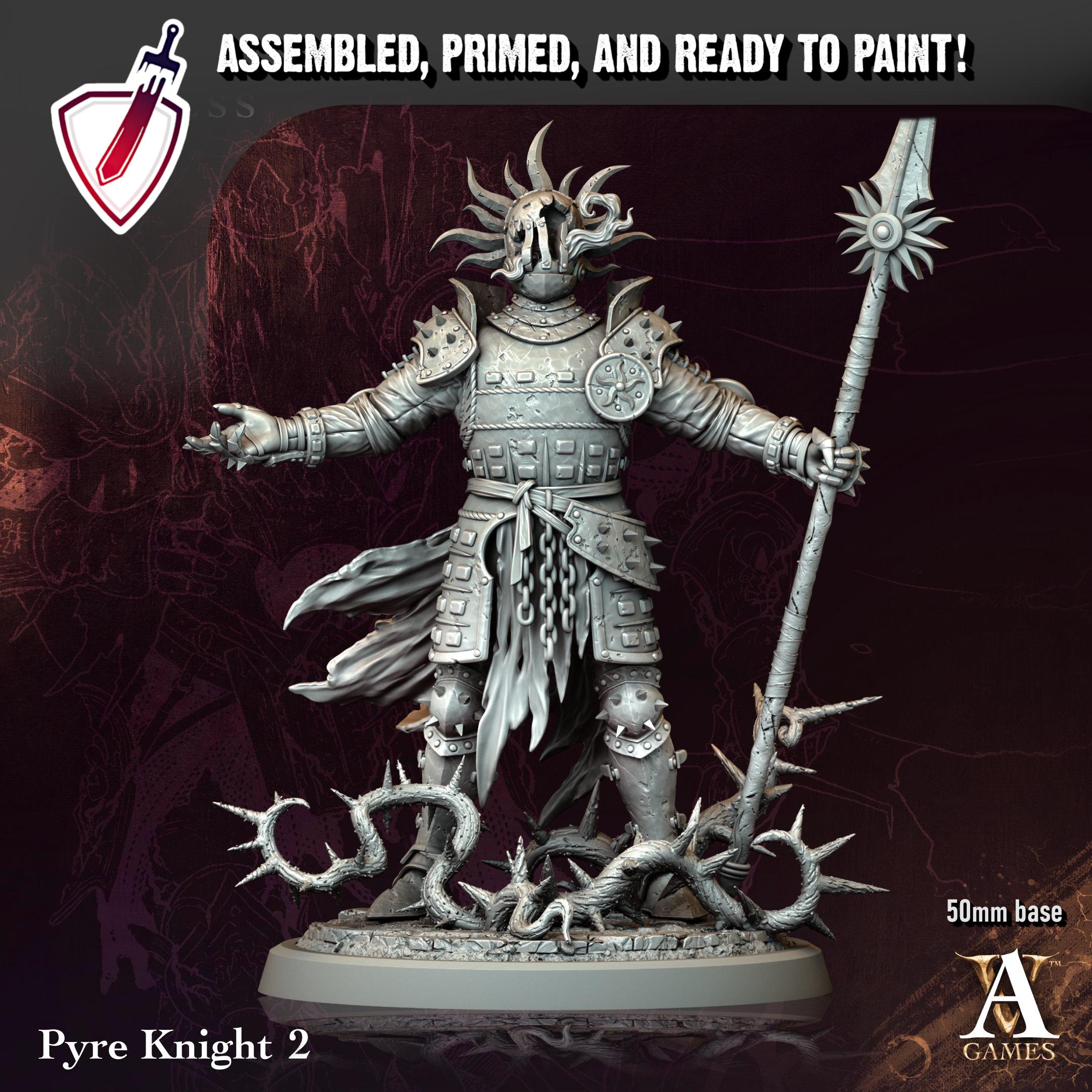 Pyre Knight | Resin Miniatures by Archvillain Games | Resin Mini for Tabletop Gaming, D&D, Pathfinder, Painting | Assembled and Primed