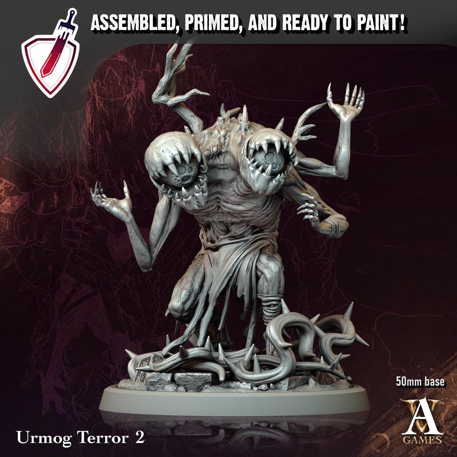 Urmog Terror | Resin Miniatures by Archvillain Games | Resin Mini for Tabletop Gaming, D&D, Pathfinder, Painting | Assembled and Primed