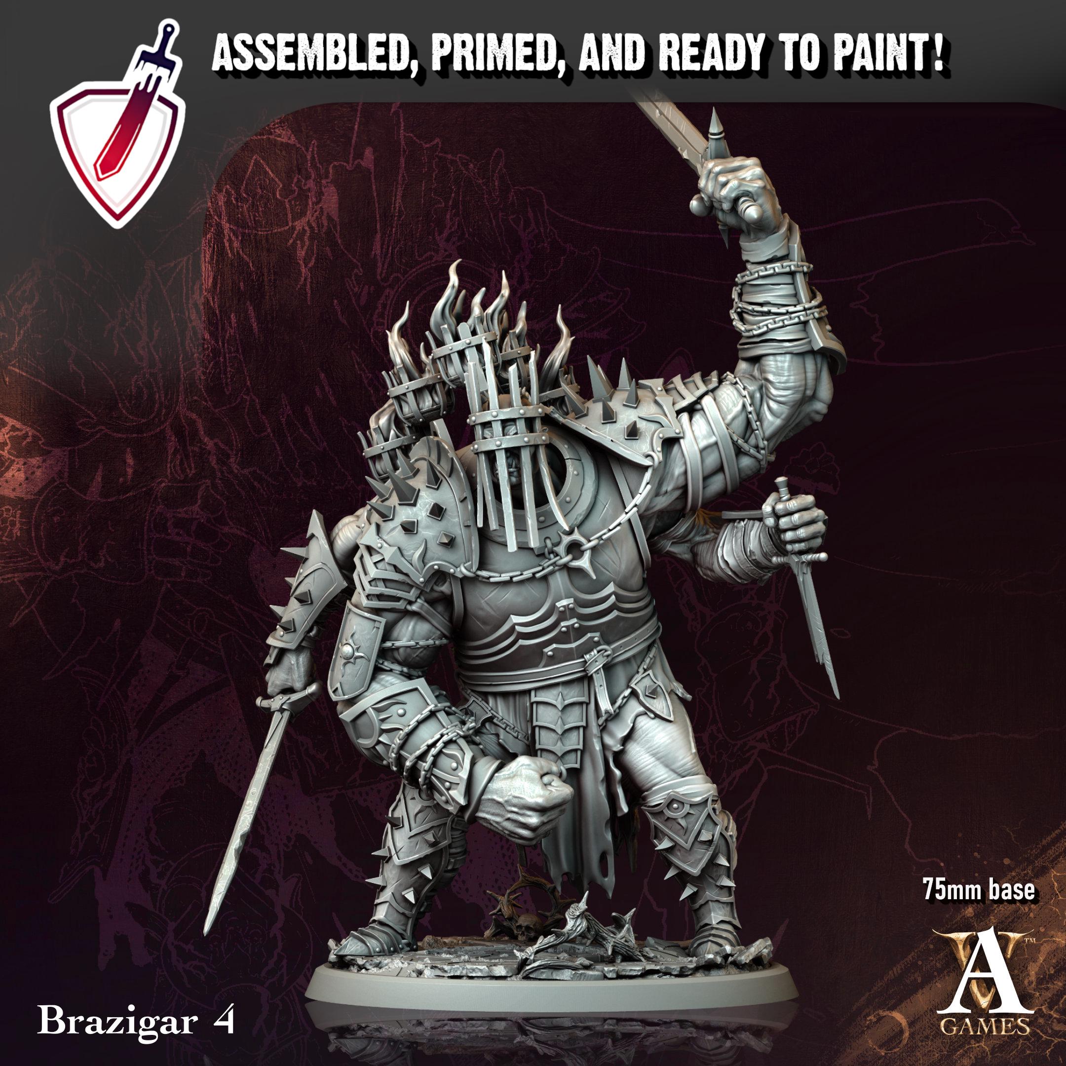 Brazigar | (Large) Resin Miniatures by Archvillain Games | Resin Mini for Tabletop Gaming, D&D, Pathfinder, Painting | Assembled and Primed