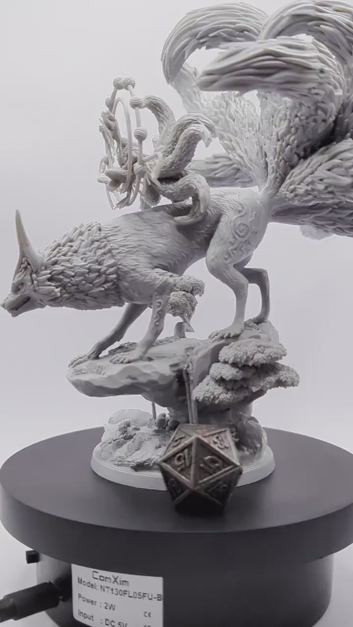 Hanako Kitsune Druid | Miniature by Lost Kingdom | Resin Mini For Tabletop Gaming, D&D, Pathfinder, Wargames, Painting | Assembled + Primed