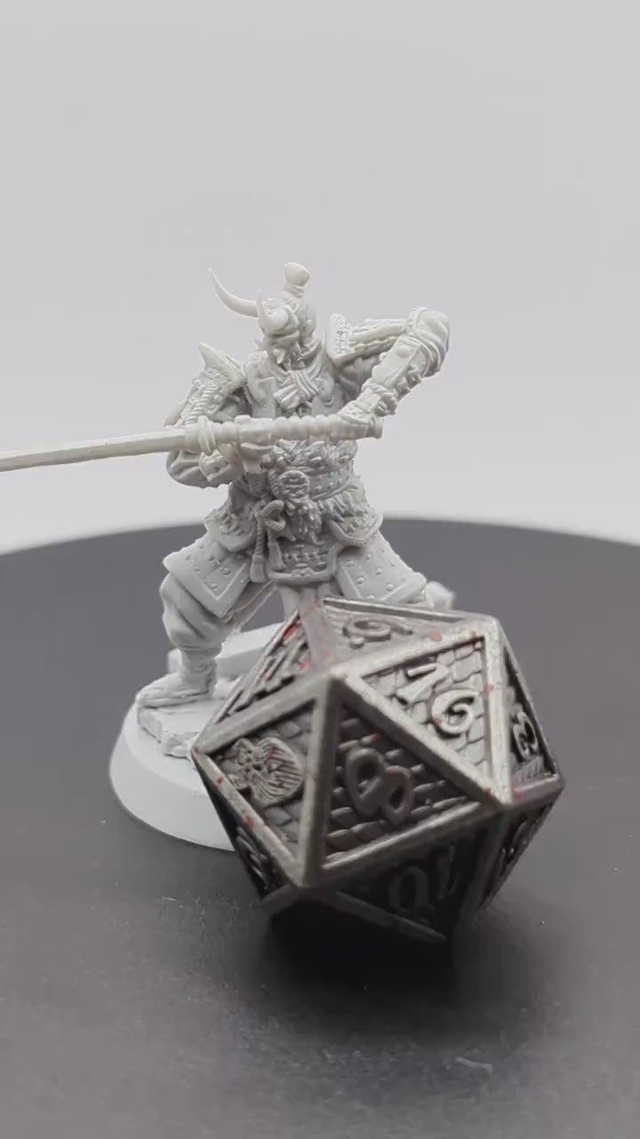 Ire Senshi | Miniatures by Archvillain Games | Resin mini for tabletop gaming, D&D, Pathfinder, and painting | Assembled and Primed